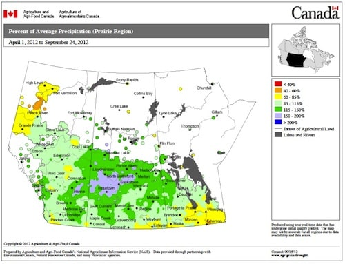 Percent of ave. precip 2012 small
